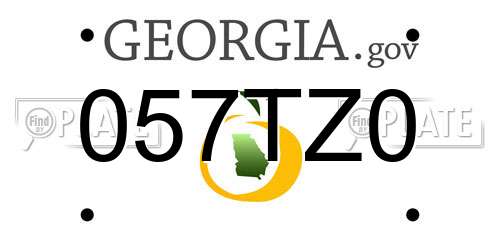 057TZ0 Georgia License Plate