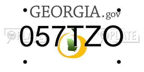 057TZO Georgia License Plate