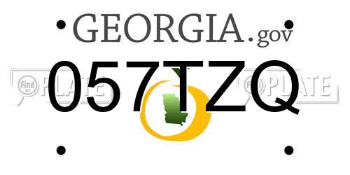 057TZQ Georgia License Plate