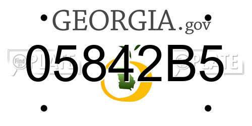05842B5 Georgia License Plate