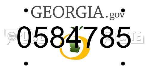 0584785 Georgia License Plate