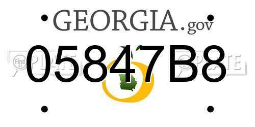 05847B8 Georgia License Plate