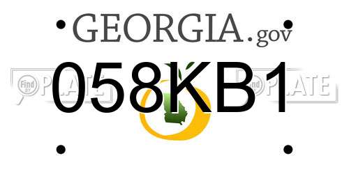 058KB1 Georgia License Plate