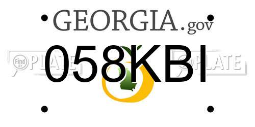 058KBI Georgia License Plate