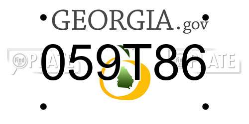 059T86 Georgia License Plate