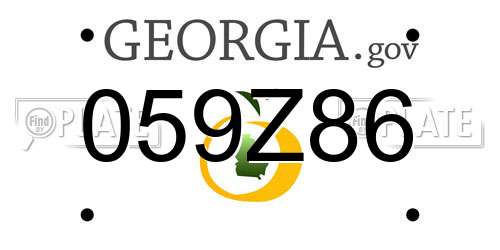 059Z86 Georgia License Plate