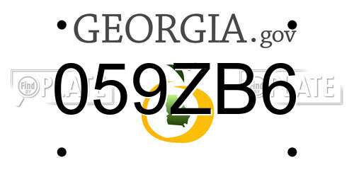 059ZB6 Georgia License Plate