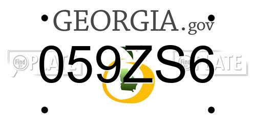 059ZS6 Georgia License Plate
