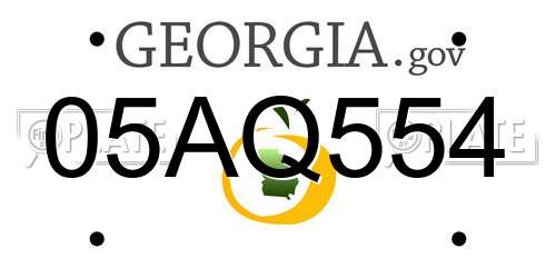 05AQ554 Georgia License Plate