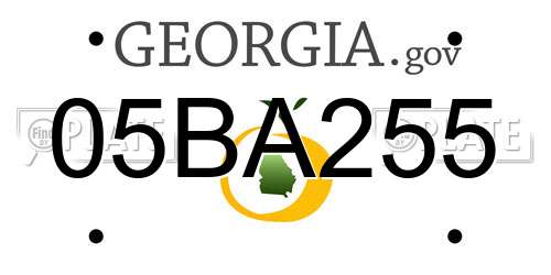 05BA255 Georgia License Plate