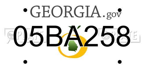 05BA258 Georgia License Plate