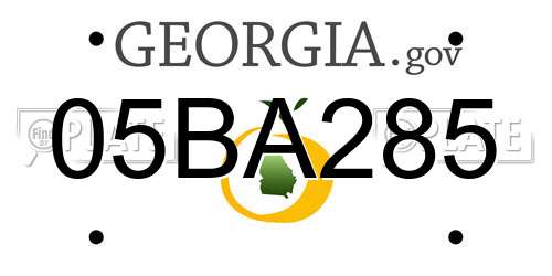 05BA285 Georgia License Plate