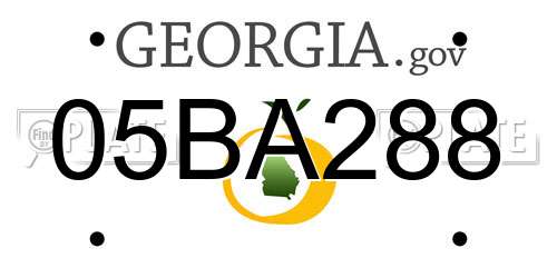 05BA288 Georgia License Plate