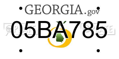 05BA785 Georgia License Plate
