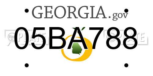 05BA788 Georgia License Plate