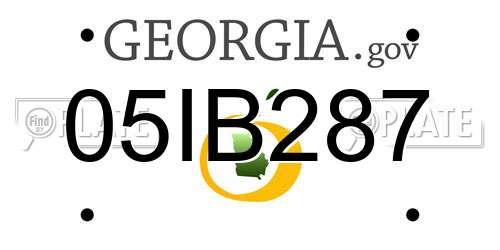 05IB287 Georgia License Plate
