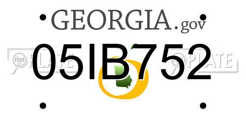 05IB752 Georgia License Plate