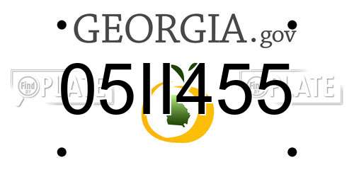 05II455 Georgia License Plate