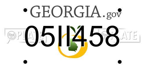 05II458 Georgia License Plate
