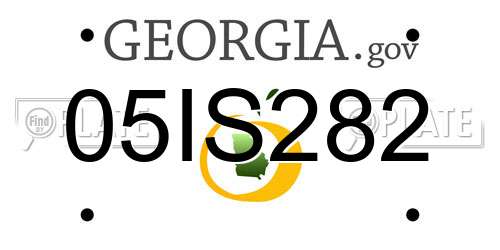 05IS282 Georgia License Plate