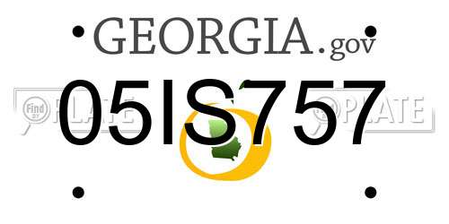 05IS757 Georgia License Plate