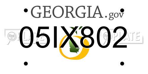 05IX802 Georgia License Plate