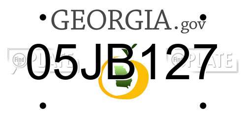 05JB127 Georgia License Plate