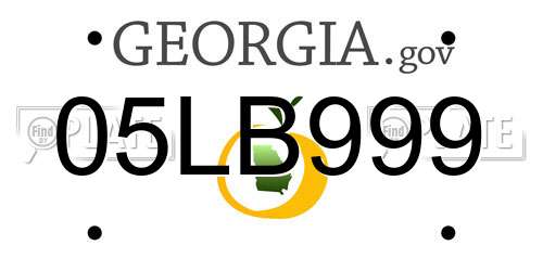 05LB999 Georgia License Plate