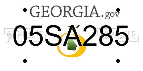 05SA285 Georgia License Plate