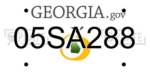 05SA288 Georgia License Plate