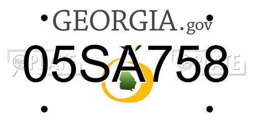 05SA758 Georgia License Plate