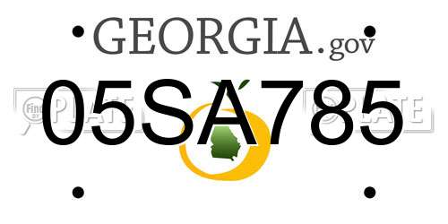 05SA785 Georgia License Plate