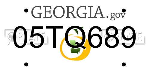 05TQ689 Georgia License Plate