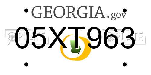 05XT963 Georgia License Plate