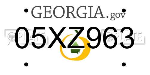 05XZ963 Georgia License Plate