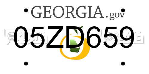 05ZD659 Georgia License Plate