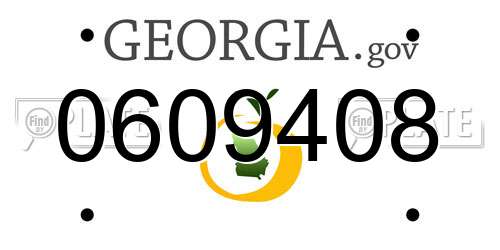 0609408 Georgia License Plate