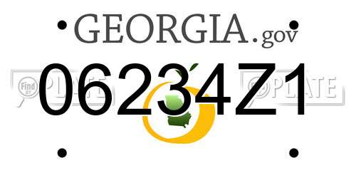 06234Z1 Georgia License Plate