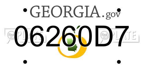 06260D7 Georgia License Plate