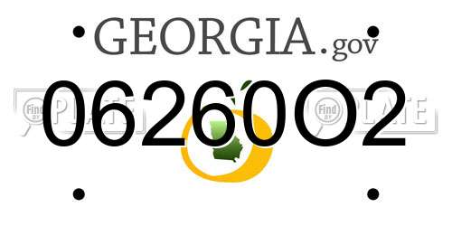 06260O2 Georgia License Plate
