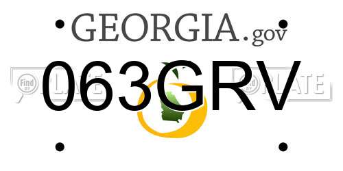 063GRV Georgia License Plate