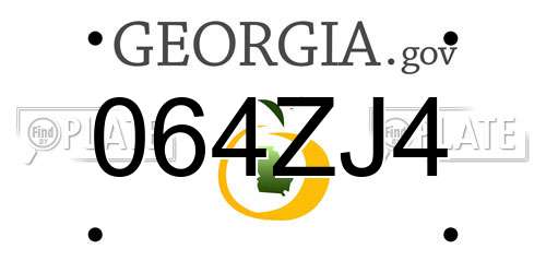 064ZJ4 Georgia License Plate