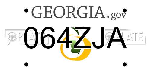 064ZJA Georgia License Plate