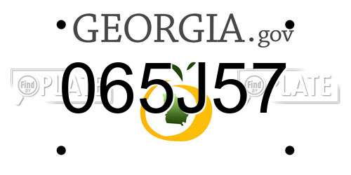065J57 Georgia License Plate