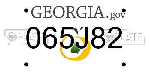 065J82 Georgia License Plate