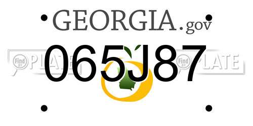 065J87 Georgia License Plate