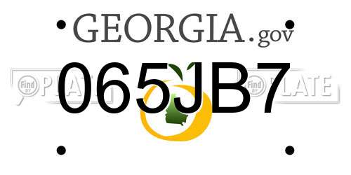065JB7 Georgia License Plate
