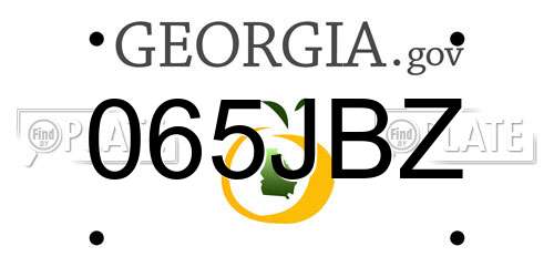 065JBZ Georgia License Plate