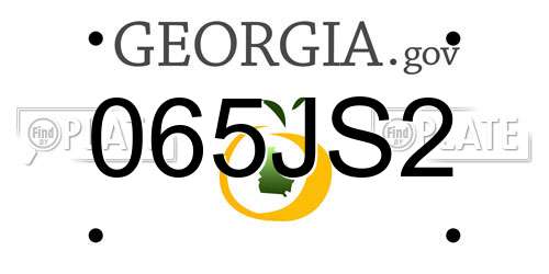065JS2 Georgia License Plate