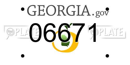 06671 Georgia License Plate